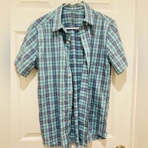NWOT Sonoma size S Men's Blue Plaid Short Sleeve Shirt
